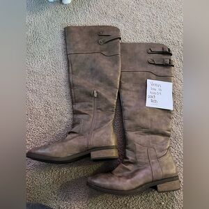 VENUS Women's Over the Knee Tan Boots